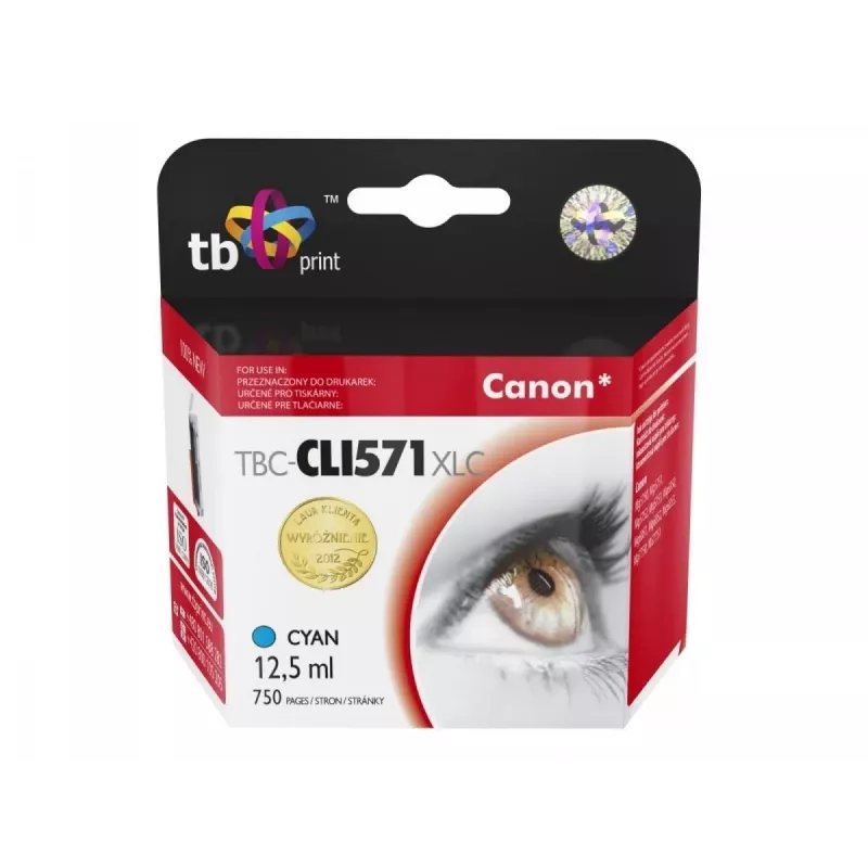 Tinta para Canon CLI-571XL TBC-CLI571XLC CY 100% nueva