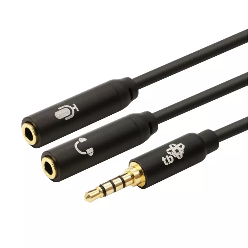 Adaptador TB divisor mini jack de 3,5 mm 1x conector macho de 3,5 mm a 2x conector hembra de 3,5 mm, modelo AKTBXAJ0P2J030B