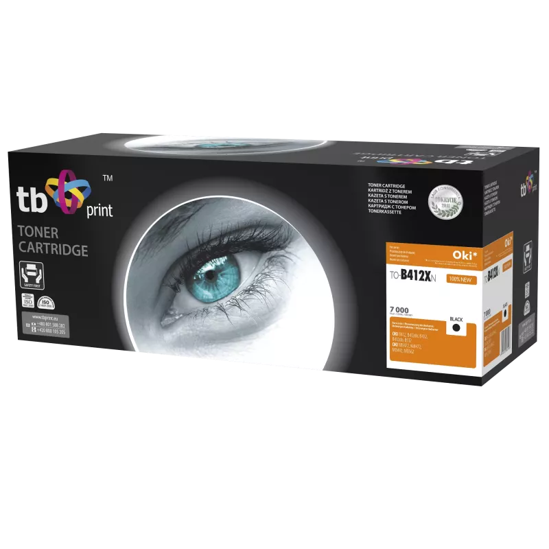 Tóner TB compatible con OKI B412/B432, negro, nuevo 412XN