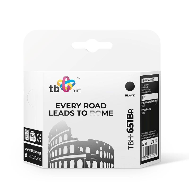 Tinta para HP DJ 5575 TBH-651BR negro reacondicionada
