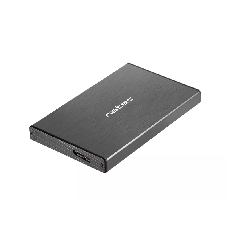 NATEC RHINO GO Carcasa USB 3.0 para HDD/SSD SATA de 2,5'', negro Aluminio