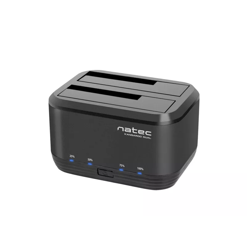 Base de acoplamiento para discos duros 2,5/3,5 USB 3.0 Natec Kangaroo Dual, función de clonación, fuente de alimentación