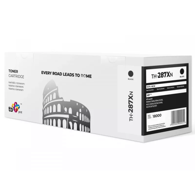 Tóner TB compatible con HP CF287X, Negro, 18000, Nuevo