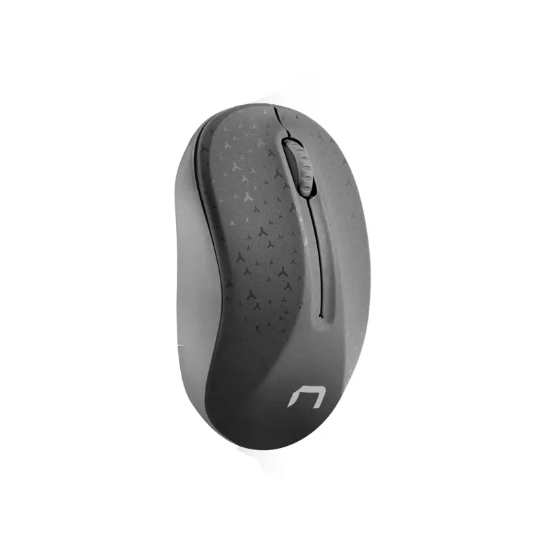 Ratón óptico inalámbrico de oficina NATEC Toucan Office RF — ambidiestro, 1600 DPI, 3 botones, rueda, gris/negro