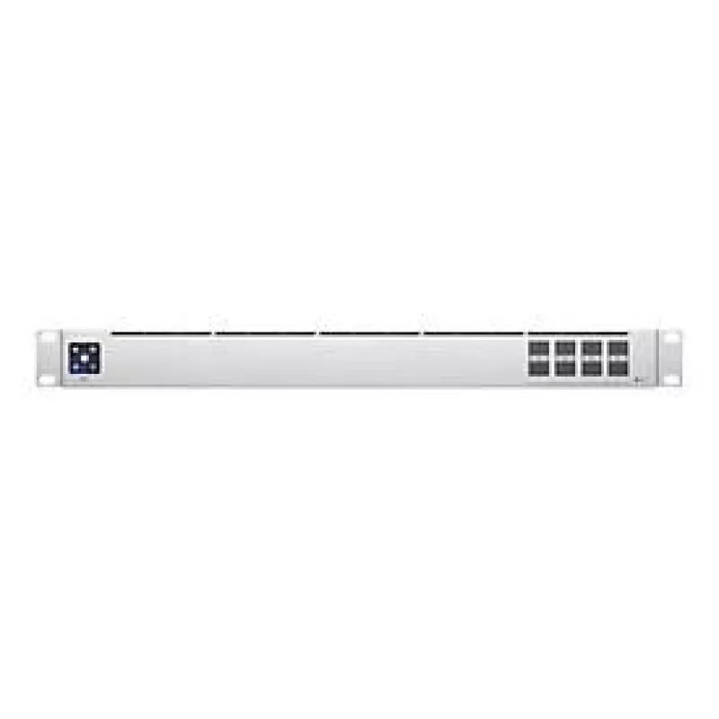 Switch de red gestionado L2 UBIQUITI USW-Aggregation — 8 ranuras SFP+, soporte 10G, sin ventilador, rack 1U, plateado