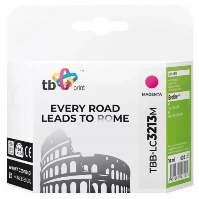 Tinta para Brother DCPJ722 DW magenta TBB-LC3213M 100% nueva