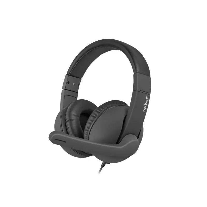 Auriculares con cable binaurales NATEC Rhea con micrófono de diadema, conectores de 3,5 mm, cable de 2,2 m, impedancia de 32 Ω