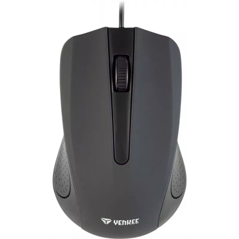 Ratón USB con cable, 3 botones, superficie engomada, 1000 DPI