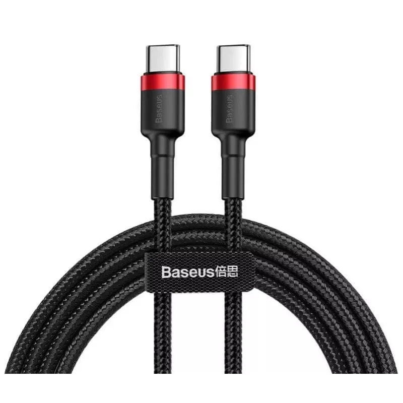 Cable USB-C a USB-C Baseus CATKLF-G91 1 m, conector macho USB-C, 0,48 Gbit/s, negro