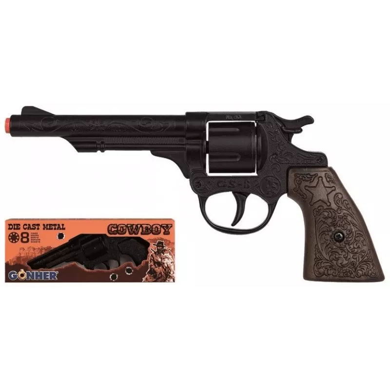 Pistola de vaquero de juguete de metal Pulio modelo 15580/6 – diseño realista, construcción de metal