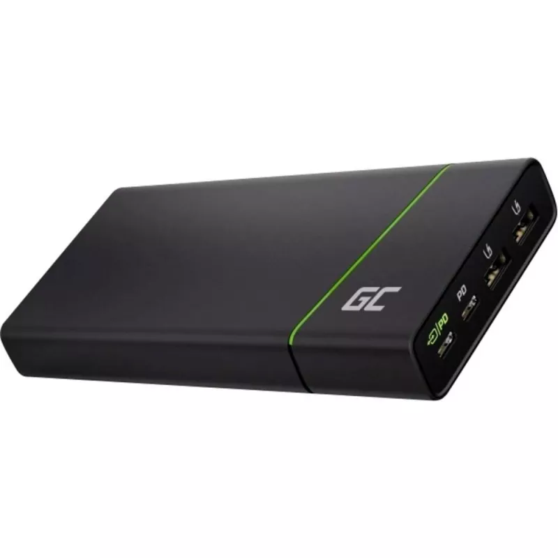Batería portátil Green Cell PowerPlay Ultra 26800 mAh, salida 128W, Quick Charge 3.0, 2x USB‑C, 2x USB‑A, grafito