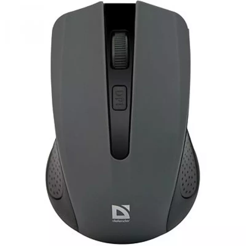 Ratón óptico inalámbrico DEFENDER MM-935 RF, ambidiestro, 1600 DPI, gris, receptor USB, pilas AAA