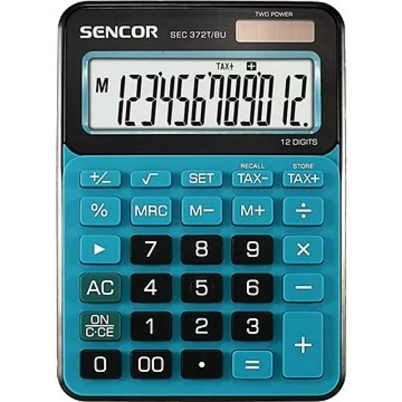 Calculadora SEC 372BU de sobremesa, LCD de 12 dígitos