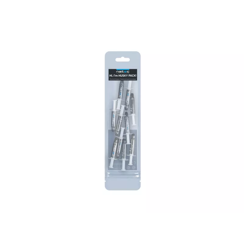 Pasta térmica NATEC Husky Pack NPT-1581, conductividad térmica 4,63 W/m·K, gris, -30–280 °C, 10 uds.