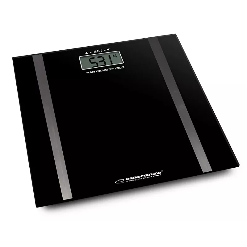 Báscula de baño Esperanza EBS018K – electrónica, 180 kg, negra