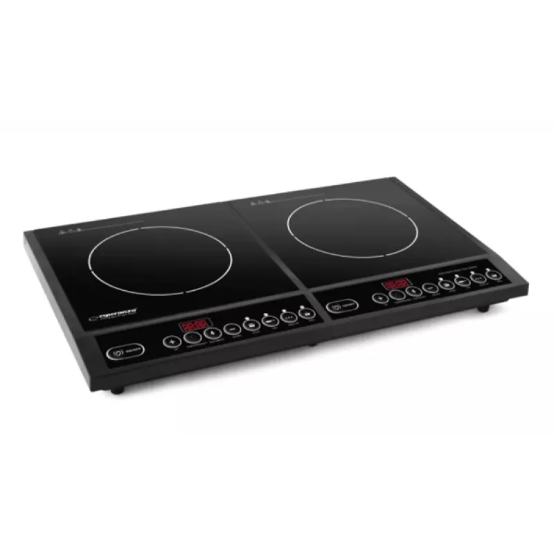 Esperanza EKH008 placa de cocina, negra, encimera, placa de inducción por zonas, 2 zonas