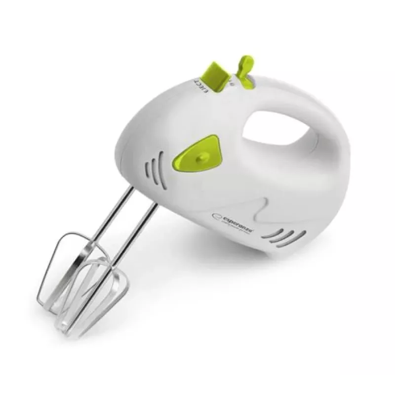 Batidora de mano ESPERANZA EKM007G — 150 W, 7 velocidades, varillas, mango ergonómico, cable de 1,1 m, verde/blanco