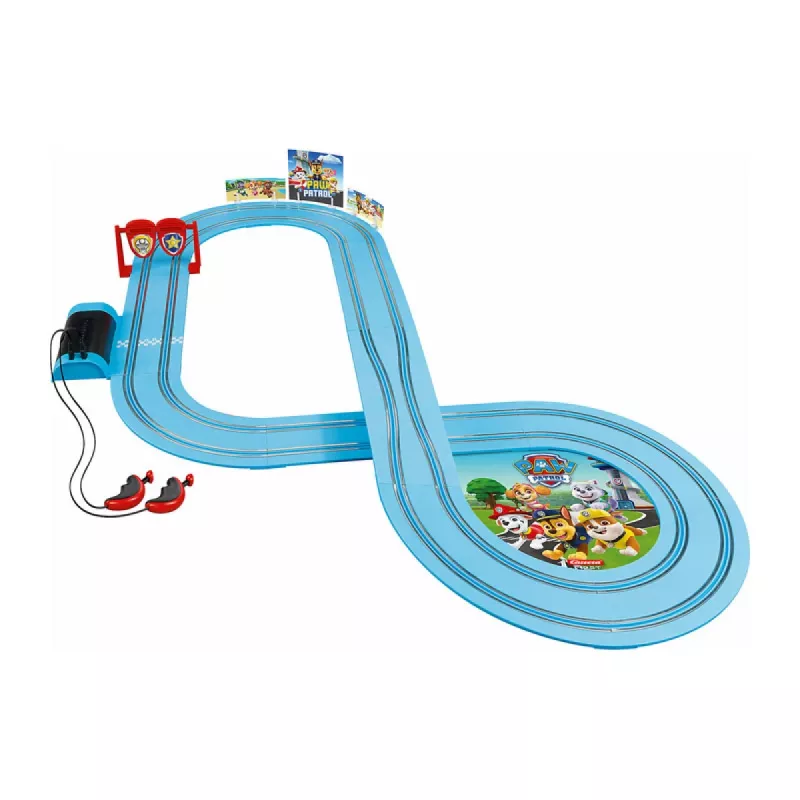 Coche de carreras y pista CARRERA 20063035 – PAW Patrol 'On the Double', multicolor, para niños a partir de 3 años