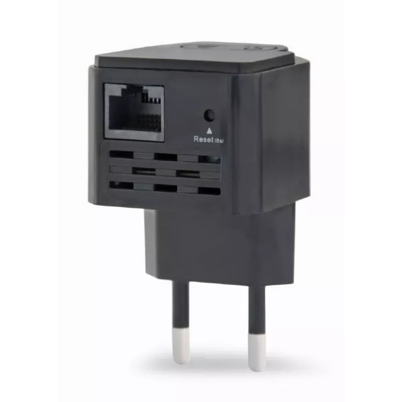 Repetidor de red GEMBIRD WNP-RP300-03-BK, 300 Mbps, 2,4 GHz, 802.11g, 1x RJ-45, antena interna 3 dBi, AC 100–240V