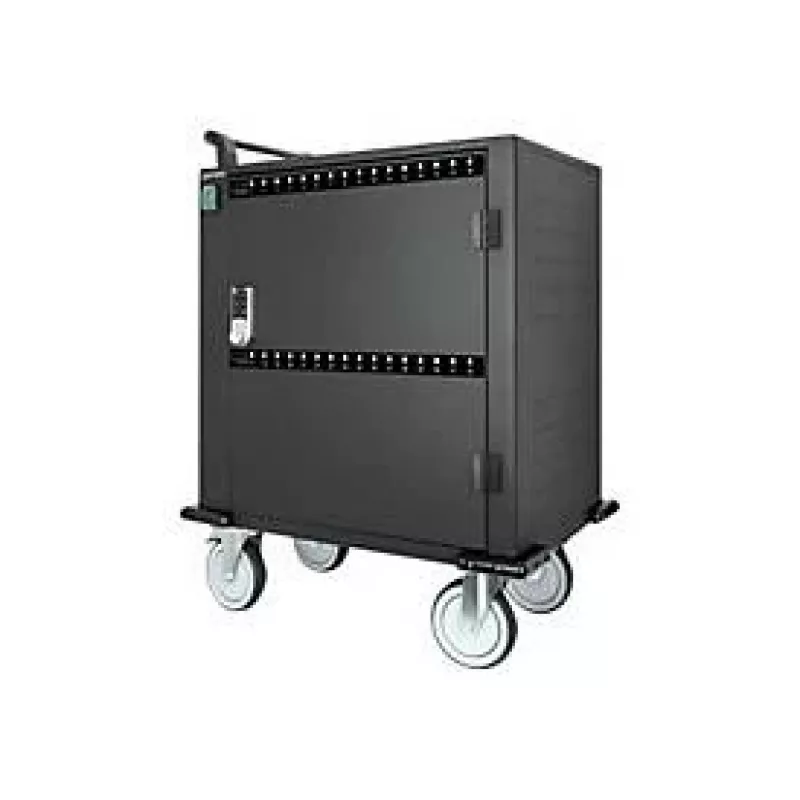Manhattan Carro/Carrito de carga de 32 tomas por USB-C para iPad hasta 13 pulgadas, MacBook Air hasta 13 pulgadas y Chromebook hasta 14 pulgadas, también otros tablets/smartphones (con cable dispositivo a USB-C), compartimentos 330x22x235 mm, cable de carga de dispositivo no incluido (recomendado cable USB-C 35