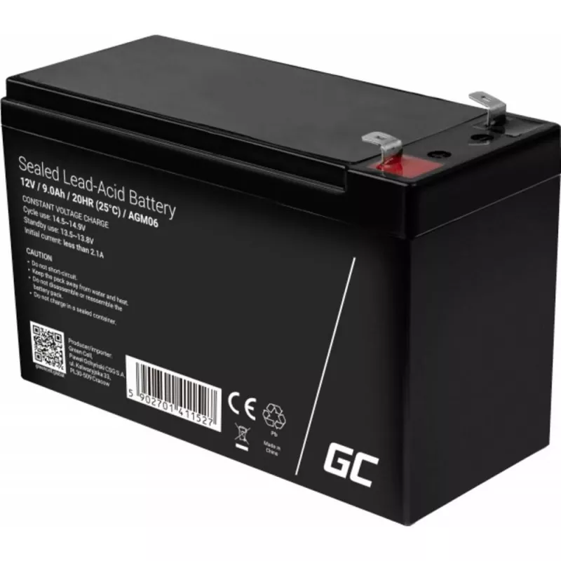 Batería para SAI Green Cell AGM06 — 12 V 9 Ah plomo-ácido VRLA 95 × 151 × 65 mm, 2,3 kg