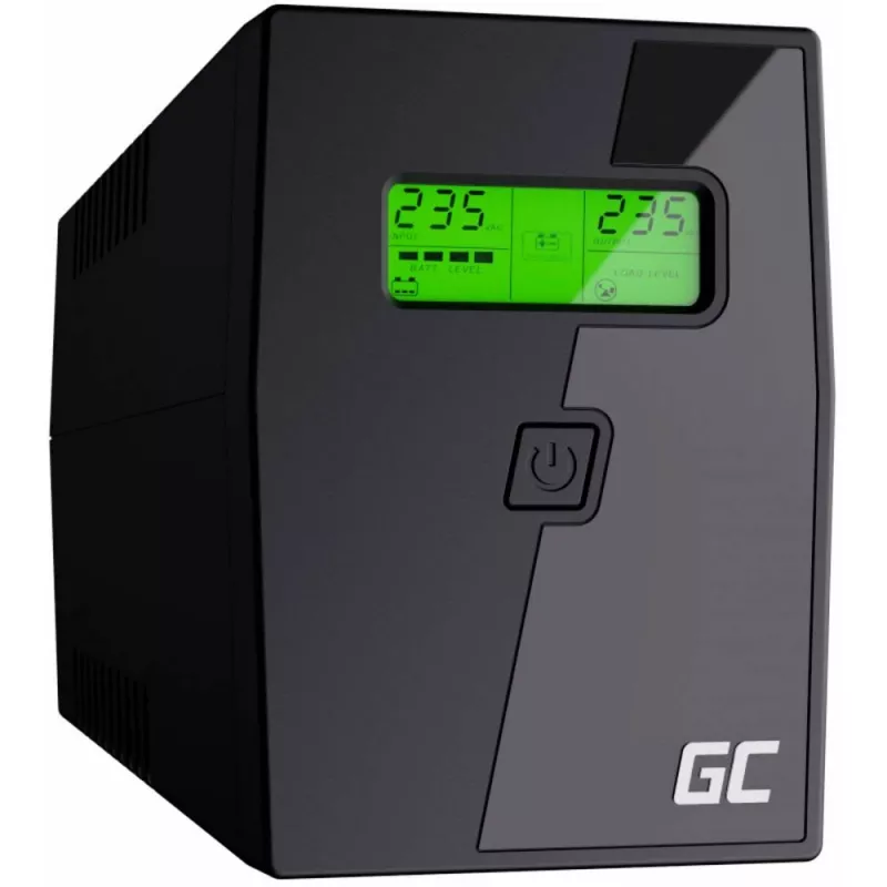 Green Cell UPS01LCD SAI sistema de alimentación ininterrumpida Line-Interactive 0,6 kVA 360 W 2 tomas