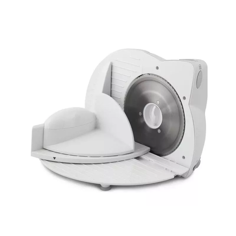 Cortadora eléctrica universal ESPERANZA EKM017W — 150 W, cuchilla de acero inoxidable de 17 cm, grosor de corte máximo 15 mm, color acero inoxidable, carcasa de plástico