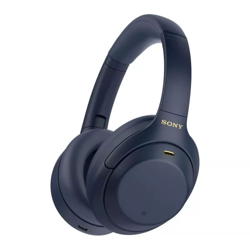 Auriculares Sony WH1000XM4L.CE7, circumaurales, con cable e inalámbricos (Bluetooth, USB-C), azul, diadema