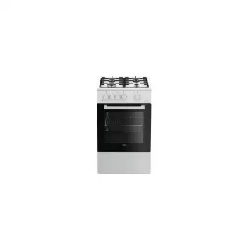 Beko FSG52020FW Cocina independiente de gas Negro, Blanco
