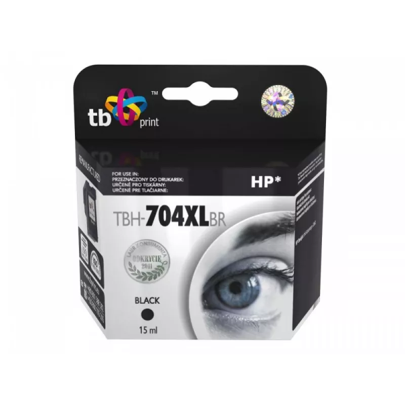Tinta para HP DJ IA 2060 negra remanufacturada XL TBH-704XLBR (HP n.º 704 CN692AE)