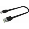 Cable USB-A a USB-C Green Cell KABGC03 — 0,25 m, negro, 480 Mbit/s
