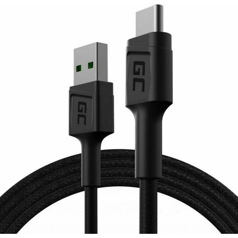 Cable USB Green Cell KABGC22 USB 2.0 1,2 m USB-A USB-C negro