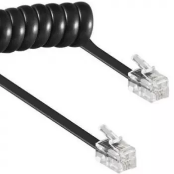 Cable espiral RJ10/4P4C/2m/negro