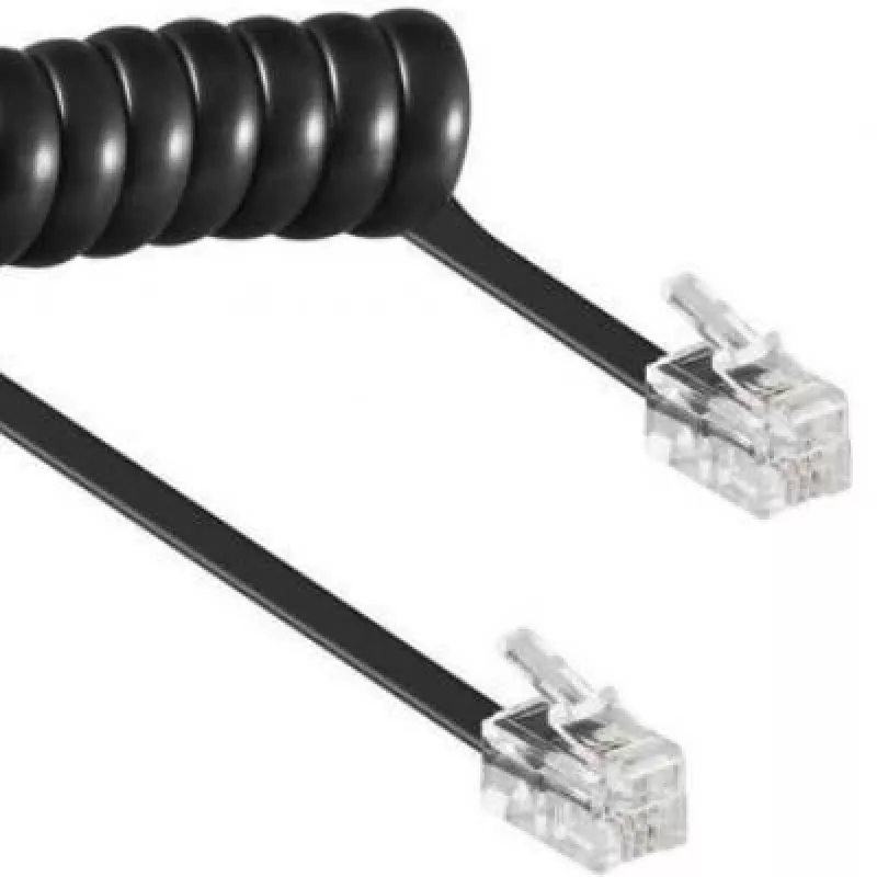 Cable espiral RJ10/4P4C/2m/negro