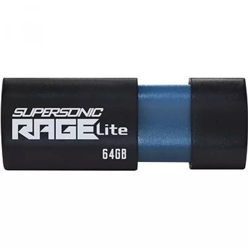 Memoria USB PATRIOT Supersonic Rage Lite 64 GB USB Type-A 3.2 Gen 1, mecanismo deslizante, resistente a golpes