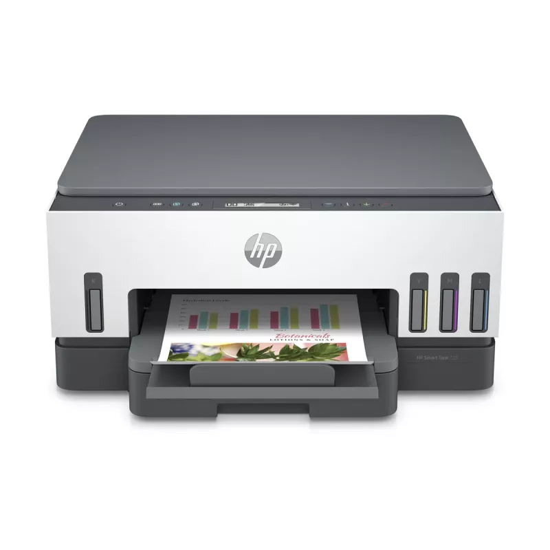 Impresora multifunción HP Smart Tank 720 — inyección térmica de tinta, color, A4, Wi‑Fi, dúplex, 4800x1200 dpi