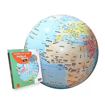 Globo terráqueo hinchable MG DYSTRYBUCJA modelo C009 — mapa político del mundo, 42 cm de diámetro