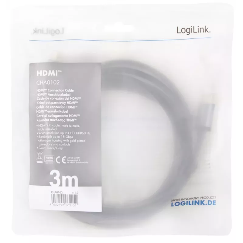 Cable HDMI LogiLink CHA0102 3m