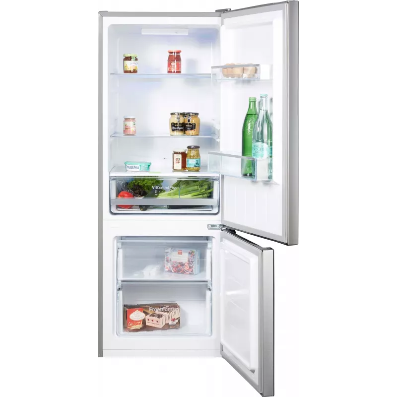 Amica FK244.4X(E) frigorífico combi de libre instalación, congelador inferior, frigorífico de 153 l, congelador de 52 l, FrostControl, clase energética E