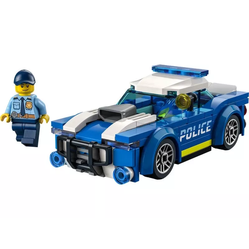 LEGO 60312 City Coche de Policía juguete para niños a partir de 5 años con minifigura de agente pequeña idea de regalo serie Aventuras vehículo de persecución set de construcción Singl