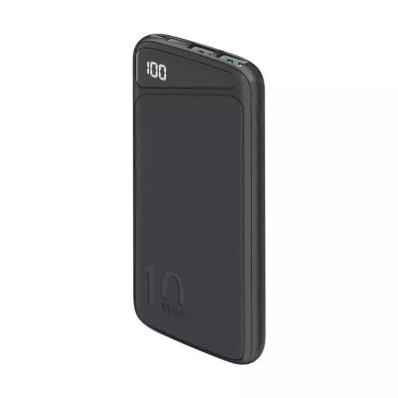 Batería externa de carga rápida 10.000 mAh (negra, USB-C PD, QC 3.0, 10.000 mAh)