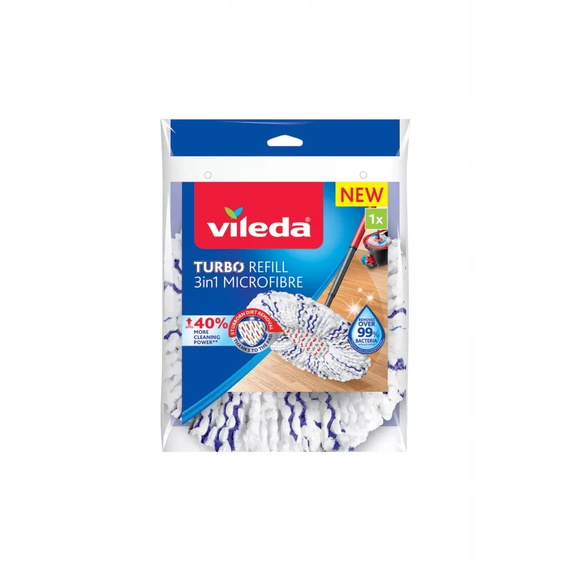 Vileda TURBO 3in1 Funda de microfibra para fregona giratoria, 1 ud.