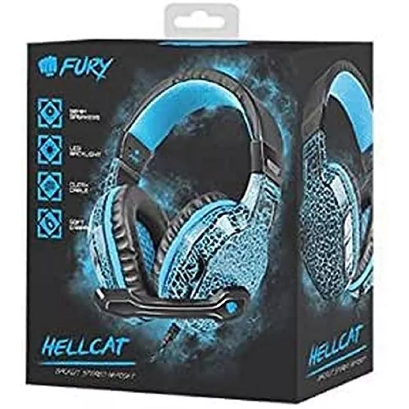 Auriculares para gamers Fury Hellcat con iluminación LED