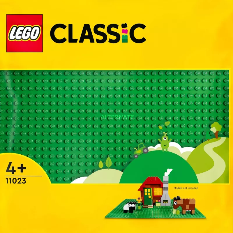 LEGO 11023 Classic Placa base verde cuadrada 32x32 tetones construcción césped base set de construcción y exposición individual