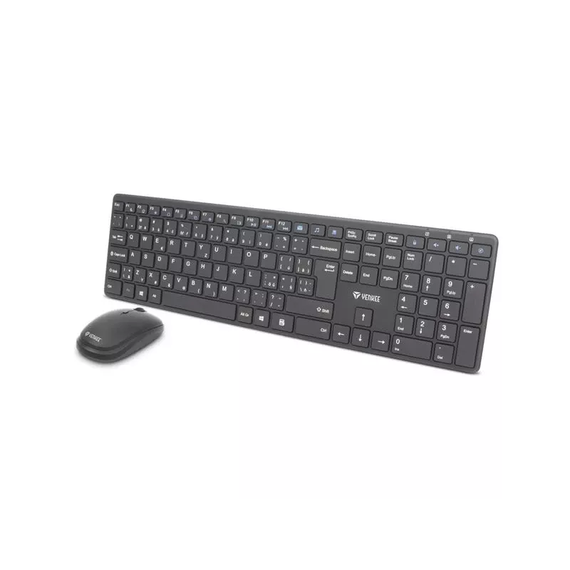 Set de teclado y ratón inalámbrico YENKEE YKB 2008CS — 2,4 GHz USB, diseño compacto
