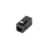 Módulo Keystone LANBERG KSU6-3000 — Cat6 U/UTP RJ-45 conector hembra a RJ-45 conector hembra, diseño plano, negro