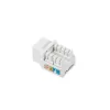 Módulo Keystone LANBERG KSU6-1090, Cat6 U/UTP plano, conector macho RJ-45 a conector hembra LSA, AWG 22/26, 14.5×16.1 mm, blanco