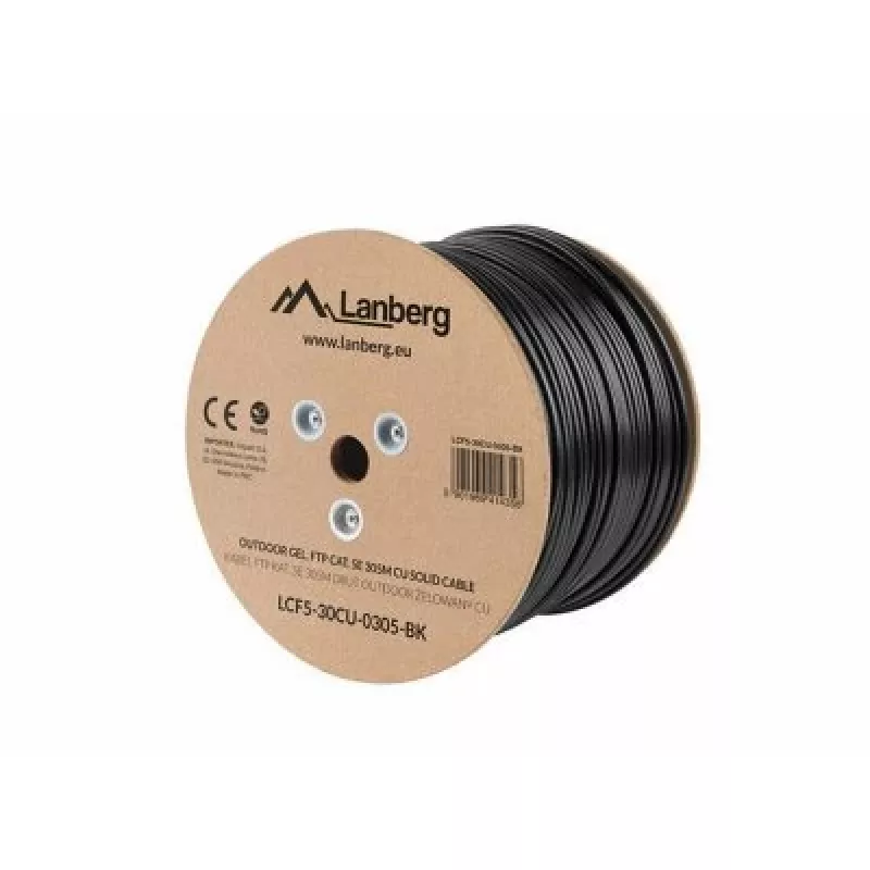 Cable de red Lanberg LCF5-30CU-0305-BK RJ45 Cat5e 305 m negro