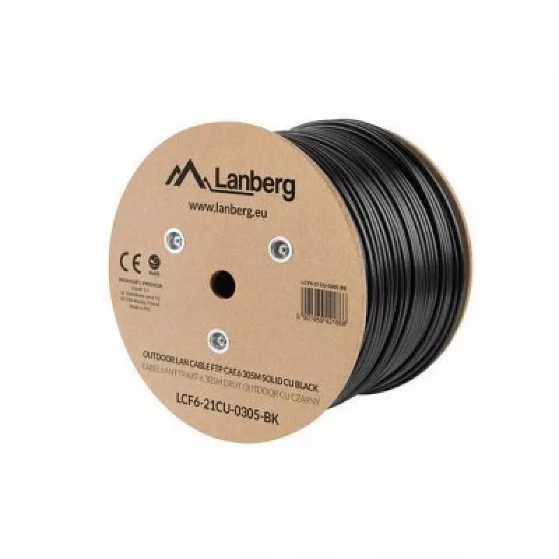 Cable de red Lanberg LCF6-21CU-0305-BK negro 305 m Cat6 F/UTP (FTP) para exterior