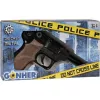 Revólver de policía de juguete de metal Gonher 8 disparos, construcción de metal, modelo 258441